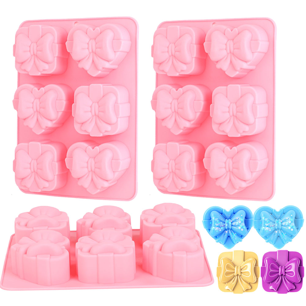 Candle Making Jelly - Forma Silikonowa Kwadratowe Serce 6 Gniazd
