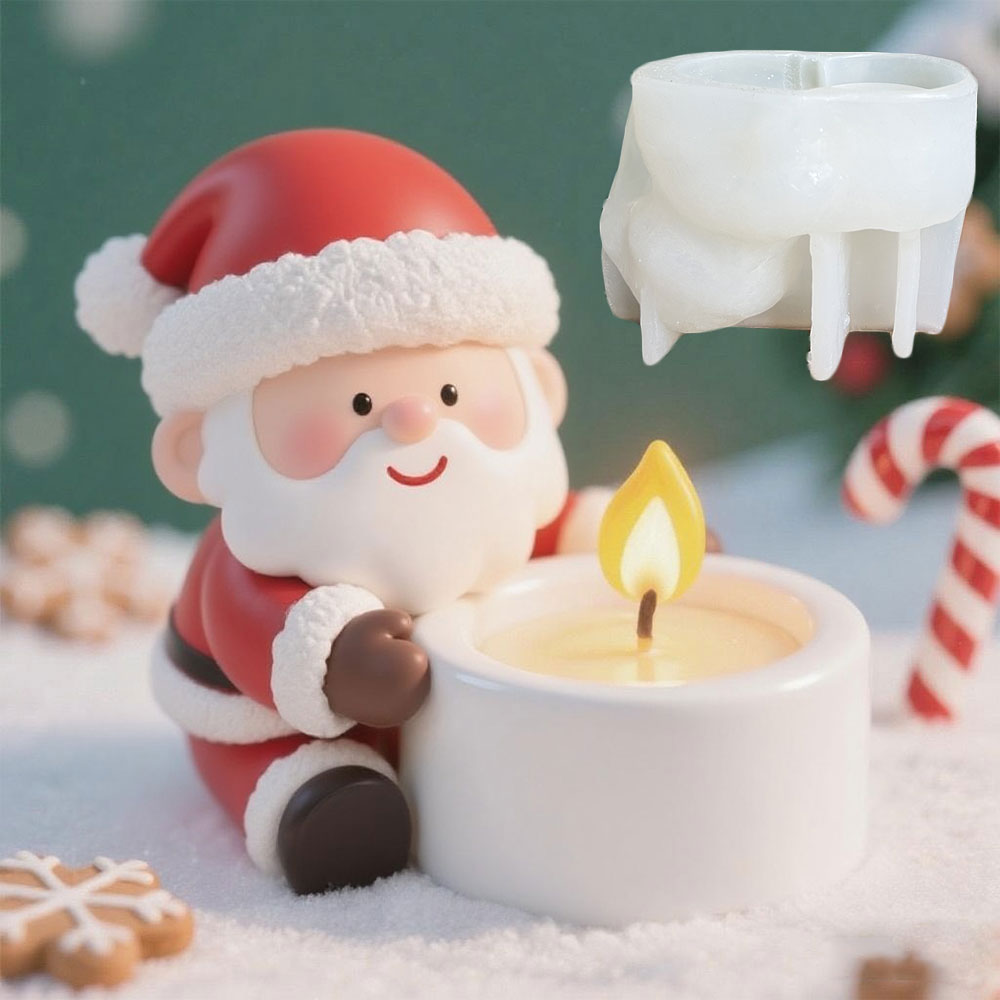 Xmas Candle Making - Forma silikonowa DIY Świecznik Święty Mikołaj