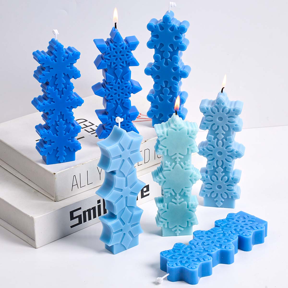 Xmas Candle Making - Forma silikonowa świąteczna płatek śniegu do