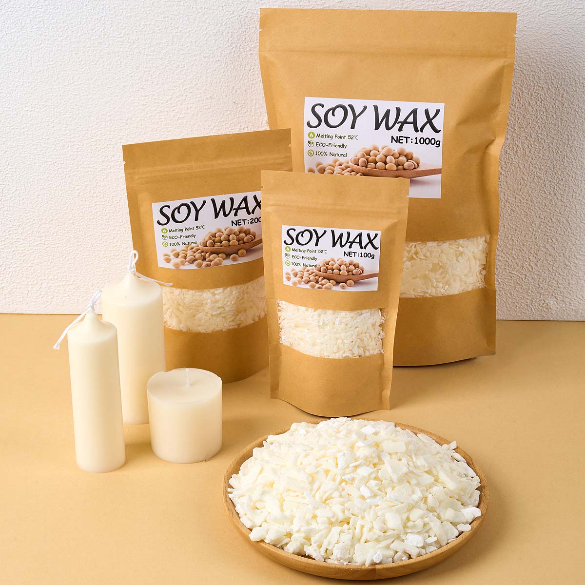 Candle Making Accessories - 1-punktowy czysty biały wosk sojowy do