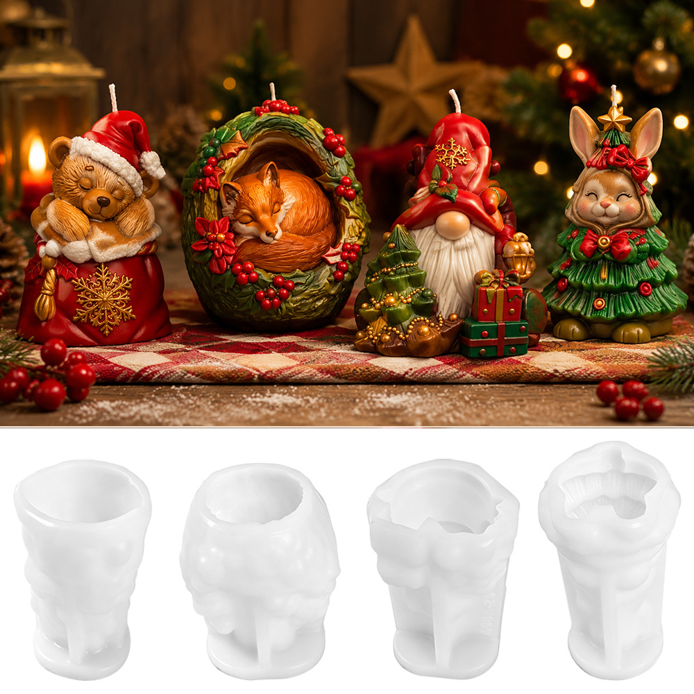 Xmas Candle Making - Forma do świec w kształcie świątecznego