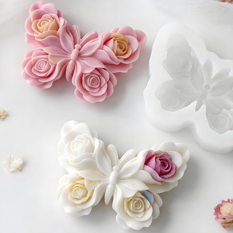 Candle Making Accessories - Forma silikonowa DIY róża motyl do