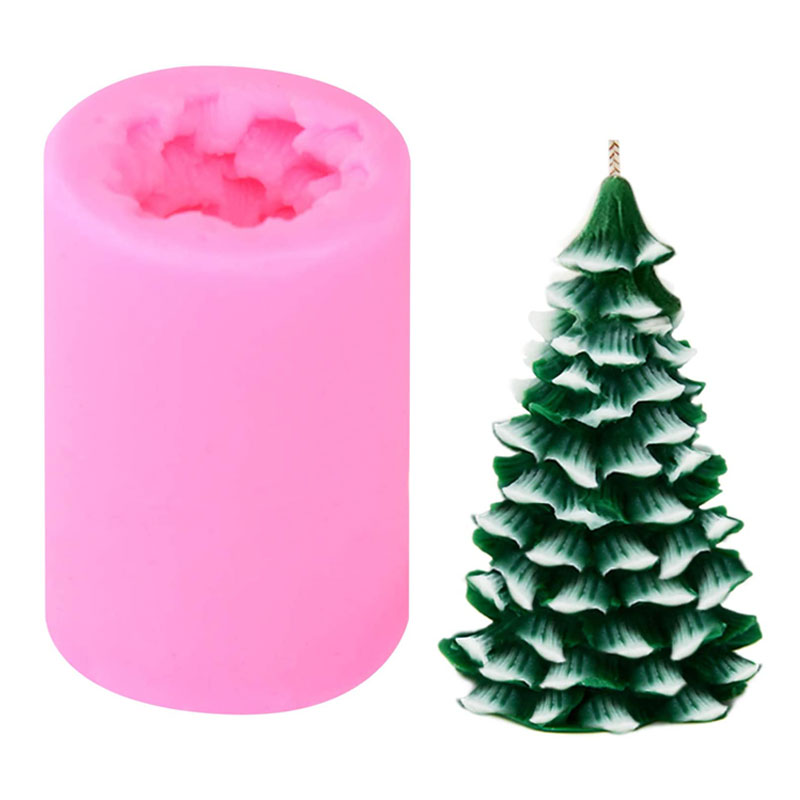 Xmas Candle Making - Forma silikonowa 3D choinka na świece,
